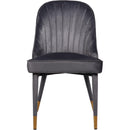  Color_Gold/ Grey -- Belle Grey Velvet Upholstered Dining Chair IMAGE 5