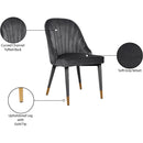  Color_Gold/ Grey -- Belle Grey Velvet Upholstered Dining Chair IMAGE 7