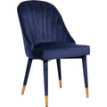  Color_Blue/ Gold -- Belle Navy Velvet Upholstered Dining Chair IMAGE 1