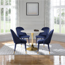  Color_Blue/ Gold -- Belle Navy Velvet Upholstered Dining Chair IMAGE 2
