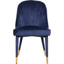  Color_Blue/ Gold -- Belle Navy Velvet Upholstered Dining Chair IMAGE 5