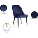  Color_Blue/ Gold -- Belle Navy Velvet Upholstered Dining Chair IMAGE 7