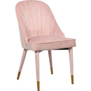  Color_Gold/ Pink -- Belle Pink Velvet Upholstered Dining Chair IMAGE 1