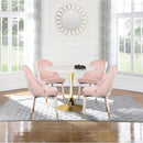  Color_Gold/ Pink -- Belle Pink Velvet Upholstered Dining Chair IMAGE 2