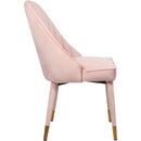  Color_Gold/ Pink -- Belle Pink Velvet Upholstered Dining Chair IMAGE 4