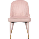  Color_Gold/ Pink -- Belle Pink Velvet Upholstered Dining Chair IMAGE 5
