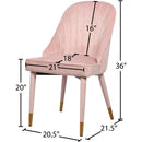  Color_Gold/ Pink -- Belle Pink Velvet Upholstered Dining Chair IMAGE 6