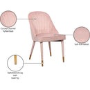  Color_Gold/ Pink -- Belle Pink Velvet Upholstered Dining Chair IMAGE 7