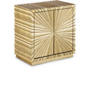  Meridian Golda Gold Wood Side Table IMAGE 1