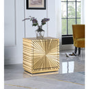  Meridian Golda Gold Wood Side Table IMAGE 2