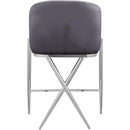  Color_Chrome/ Grey -- Xavier Grey Velvet Upholstered Counter Stool IMAGE 3