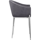  Color_Chrome/ Grey -- Xavier Grey Velvet Upholstered Counter Stool IMAGE 5