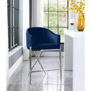  Color_Navy -- Xavier Navy Velvet Upholstered Counter Stool IMAGE 2