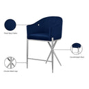  Color_Navy -- Xavier Navy Velvet Upholstered Counter Stool IMAGE 8