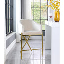 Color_Cream/ Gold -- Xavier Cream Velvet Upholstered Counter Stool IMAGE 2