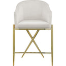  Color_Cream/ Gold -- Xavier Cream Velvet Upholstered Counter Stool IMAGE 4
