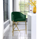  Color_Gold/ Green -- Xavier Green Velvet Upholstered Counter Stool IMAGE 2
