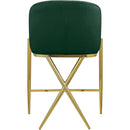  Color_Gold/ Green -- Xavier Green Velvet Upholstered Counter Stool IMAGE 3