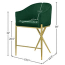  Color_Gold/ Green -- Xavier Green Velvet Upholstered Counter Stool IMAGE 7