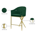  Color_Gold/ Green -- Xavier Green Velvet Upholstered Counter Stool IMAGE 8