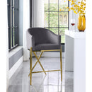  Color_Gold/ Grey -- Xavier Grey Velvet Upholstered Counter Stool IMAGE 2