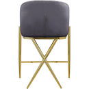  Color_Gold/ Grey -- Xavier Grey Velvet Upholstered Counter Stool IMAGE 3