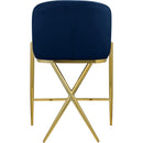  Color_Navy -- Xavier Navy Velvet Upholstered Counter Stool IMAGE 3