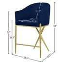  Color_Navy -- Xavier Navy Velvet Upholstered Counter Stool IMAGE 7