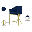  Color_Navy -- Xavier Navy Velvet Upholstered Counter Stool IMAGE 8