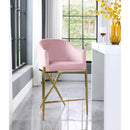  Color_Gold/ Pink -- Xavier Pink Velvet Upholstered Counter Stool IMAGE 2