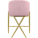  Color_Gold/ Pink -- Xavier Pink Velvet Upholstered Counter Stool IMAGE 3