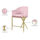 Meridian Xavier Pink Velvet Counter Stool IMAGE 8