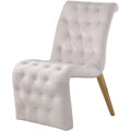  Color_Cream/ Gold -- Curve Cream Velvet Upholstered Dining Chair IMAGE 1