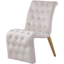  Color_Cream/ Gold -- Curve Cream Velvet Upholstered Dining Chair IMAGE 1