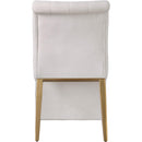  Color_Cream/ Gold -- Curve Cream Velvet Upholstered Dining Chair IMAGE 3