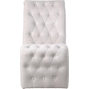  Color_Cream/ Gold -- Curve Cream Velvet Upholstered Dining Chair IMAGE 5
