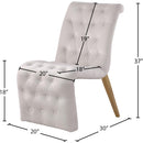  Color_Cream/ Gold -- Curve Cream Velvet Upholstered Dining Chair IMAGE 7