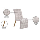  Color_Cream/ Gold -- Curve Cream Velvet Upholstered Dining Chair IMAGE 8