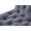  Color_Gold/ Grey -- Curve Grey Velvet Upholstered Dining Chair IMAGE 6