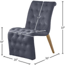  Color_Gold/ Grey -- Curve Grey Velvet Upholstered Dining Chair IMAGE 7