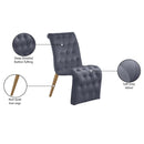  Color_Gold/ Grey -- Curve Grey Velvet Upholstered Dining Chair IMAGE 8