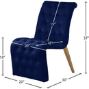 Meridian Curve Navy Velvet Dining Chair IMAGE 7