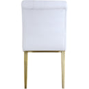  Color_Gold/ White -- Curve White Velvet Upholstered Dining Chair IMAGE 3
