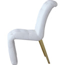  Color_Gold/ White -- Curve White Velvet Upholstered Dining Chair IMAGE 4