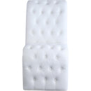  Color_Gold/ White -- Curve White Velvet Upholstered Dining Chair IMAGE 5