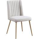  Color_Cream/ Brushed Gold -- Eleanor Cream Linen Textured Fabric Upholstered Dining Chair IMAGE 1
