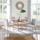  Color_Cream/ Brushed Gold -- Eleanor Cream Linen Textured Fabric Upholstered Dining Chair IMAGE 2