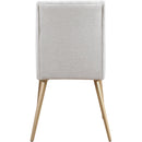  Color_Cream/ Brushed Gold -- Eleanor Cream Linen Textured Fabric Upholstered Dining Chair IMAGE 3