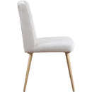  Color_Cream/ Brushed Gold -- Eleanor Cream Linen Textured Fabric Upholstered Dining Chair IMAGE 4