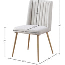  Color_Cream/ Brushed Gold -- Eleanor Cream Linen Textured Fabric Upholstered Dining Chair IMAGE 8